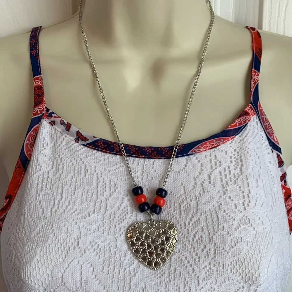 Fashion Girls Patriotic 4th of July Independence Day Dress & Necklace 14